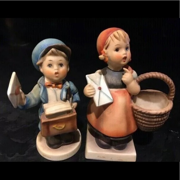 Hummel 13/0 Meditation 6” Tall Girl With Basket And Envelope & Postman 119 - Set